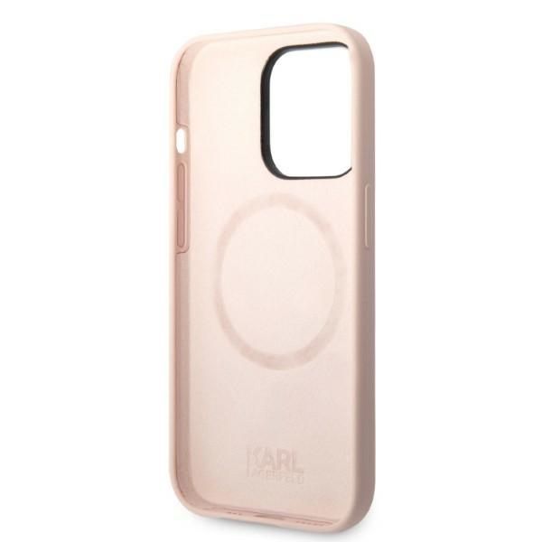 Aizmugurējais vāciņš Karl Lagerfeld Karl Lagerfeld KLHMP14LSSKCI iPhone 14 Pro 6.1 "hardcase light pink / light pink Silicone Karl & Choupette Magsafe