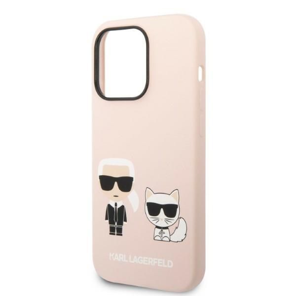 Aizmugurējais vāciņš Karl Lagerfeld Karl Lagerfeld KLHMP14LSSKCI iPhone 14 Pro 6.1 "hardcase light pink / light pink Silicone Karl & Choupette Magsafe
