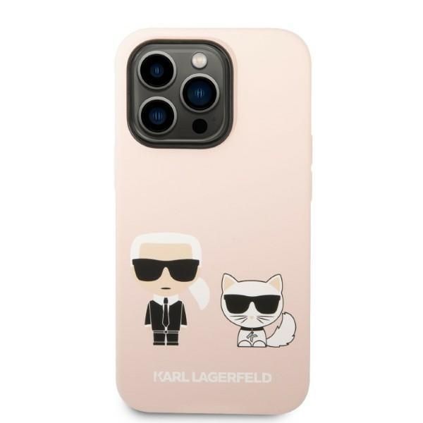 Aizmugurējais vāciņš Karl Lagerfeld Karl Lagerfeld KLHMP14LSSKCI iPhone 14 Pro 6.1 "hardcase light pink / light pink Silicone Karl & Choupette Magsafe