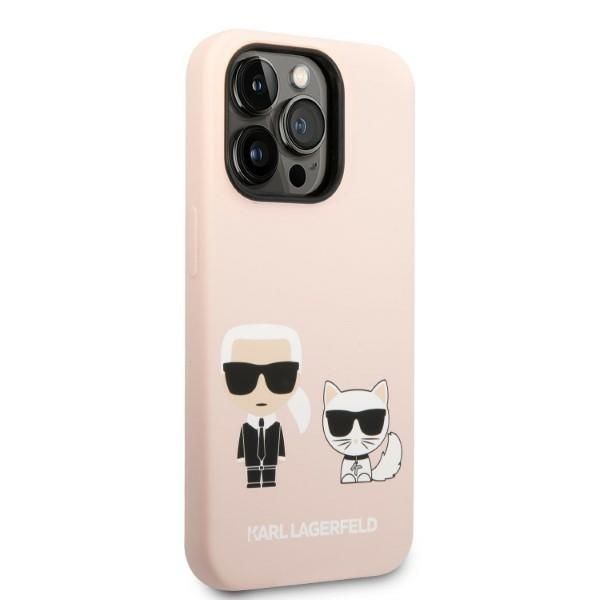 Aizmugurējais vāciņš Karl Lagerfeld Karl Lagerfeld KLHMP14LSSKCI iPhone 14 Pro 6.1 "hardcase light pink / light pink Silicone Karl & Choupette Magsafe