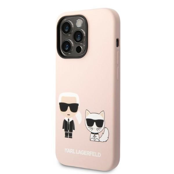 Aizmugurējais vāciņš Karl Lagerfeld Karl Lagerfeld KLHMP14LSSKCI iPhone 14 Pro 6.1 "hardcase light pink / light pink Silicone Karl & Choupette Magsafe