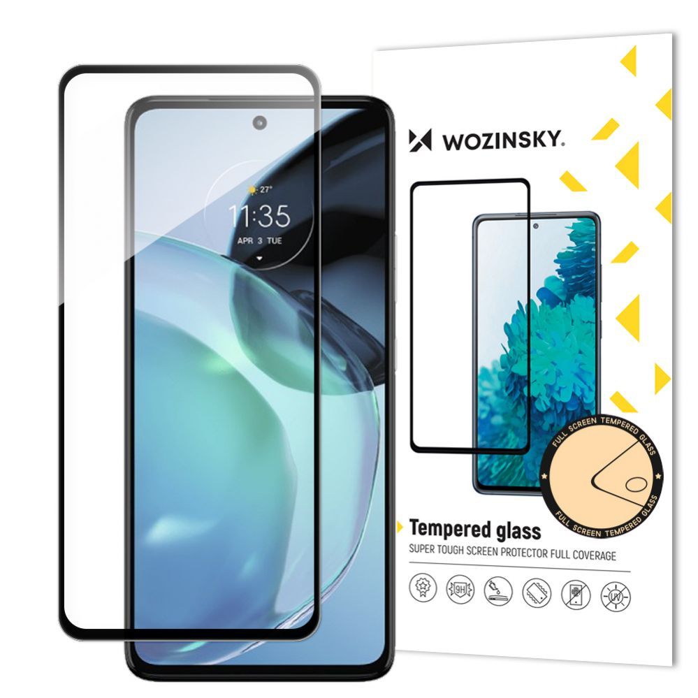 Protective glass Wozinsky Wozinsky Full Glue Tempered Glass Tempered Glass For Motorola Moto G72 9H Full Screen Protector With Black Frame