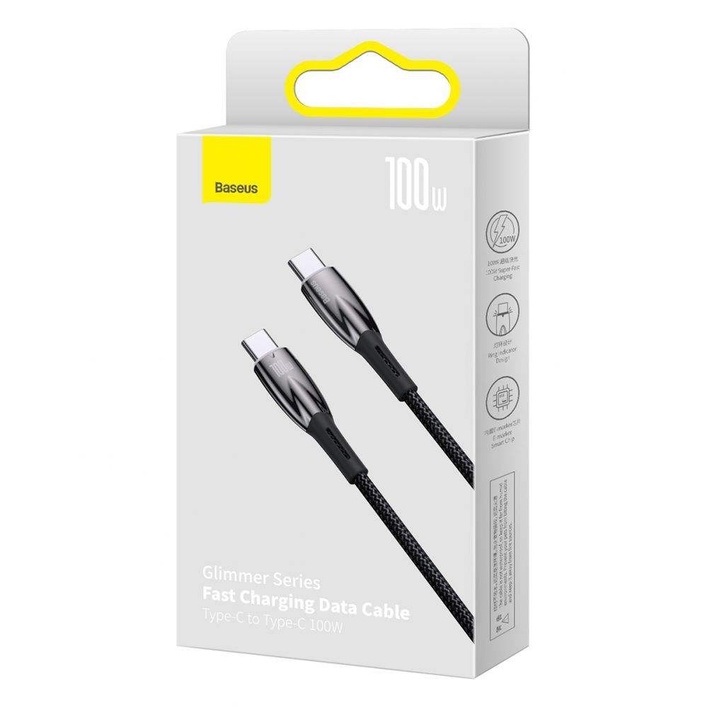 Kabelis Baseus Baseus CADH000701 USB-C - USB-C PD cable 100W 5A 480Mb/s 1m - black