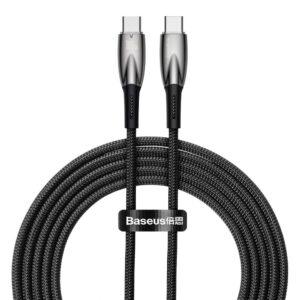 Kabelis Baseus  Baseus Glimmer Series Fast Charging Cable USB-C 480Mbps PD 100W 2m Black