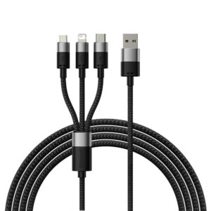 Cable Baseus  3in1 USB - micro USB / Lightning / USB C 3.5A 1.2m cable Baseus StarSpeed - black 