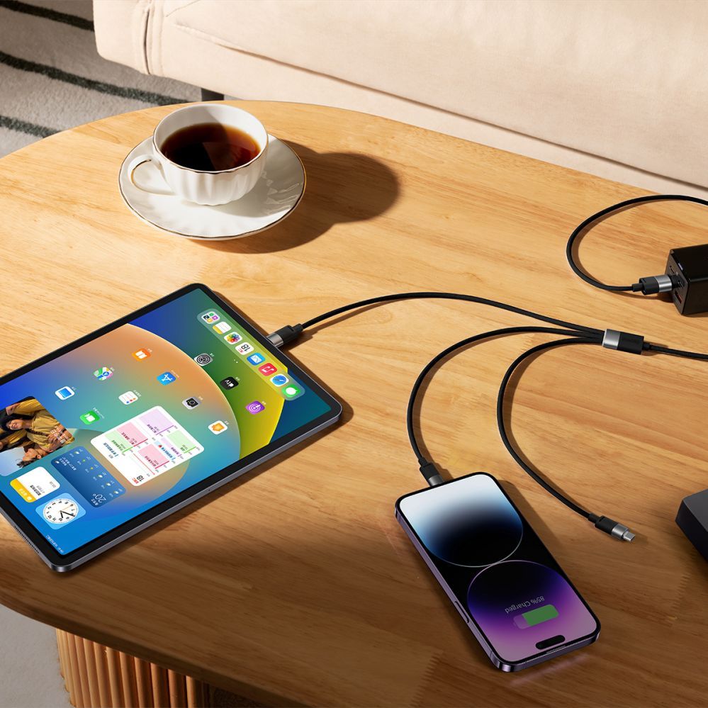 Cable Baseus 3in1 USB - micro USB / Lightning / USB C 3.5A 1.2m cable Baseus StarSpeed - black