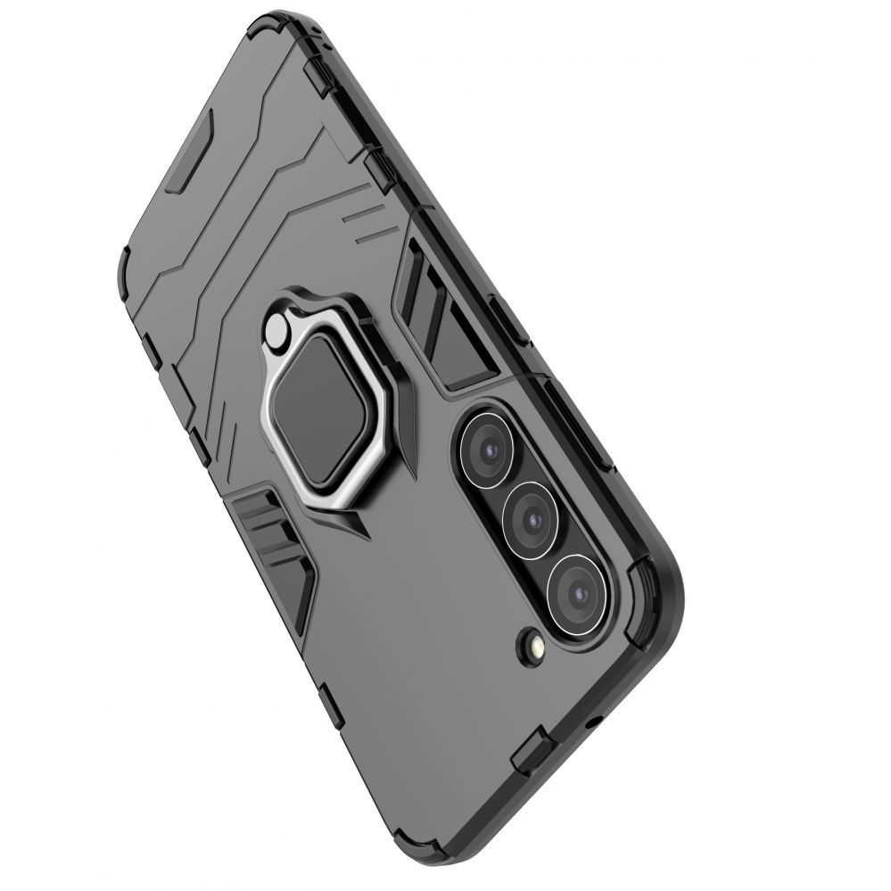 Tagakaaned Hurtel Ring Armor case for Samsung Galaxy S23+ armored cover magnetic holder ring black