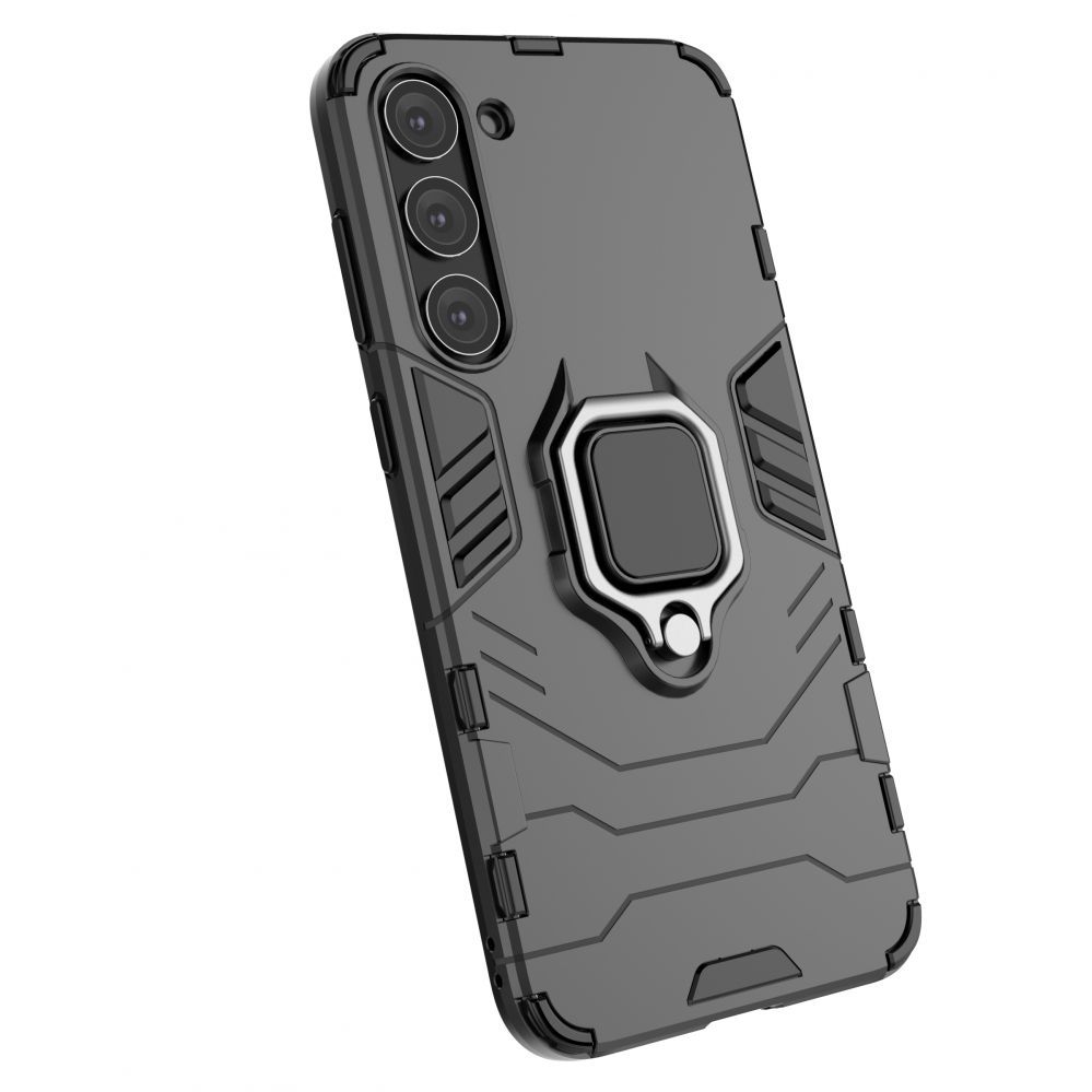 Tagakaaned Hurtel Ring Armor case for Samsung Galaxy S23+ armored cover magnetic holder ring black