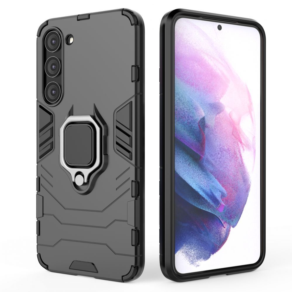 Tagakaaned Hurtel Ring Armor case for Samsung Galaxy S23+ armored cover magnetic holder ring black