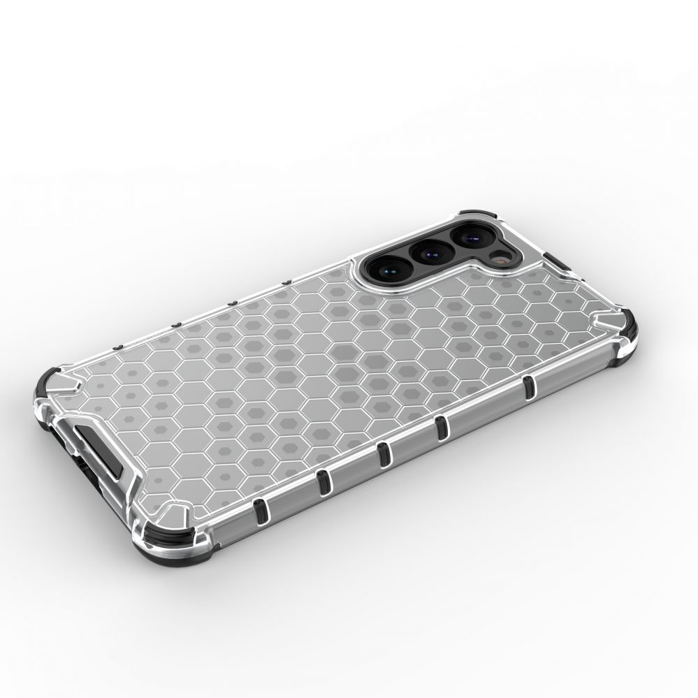 Aizmugurējais vāciņš Hurtel Honeycomb case for Samsung Galaxy S23+ armored hybrid cover transparent