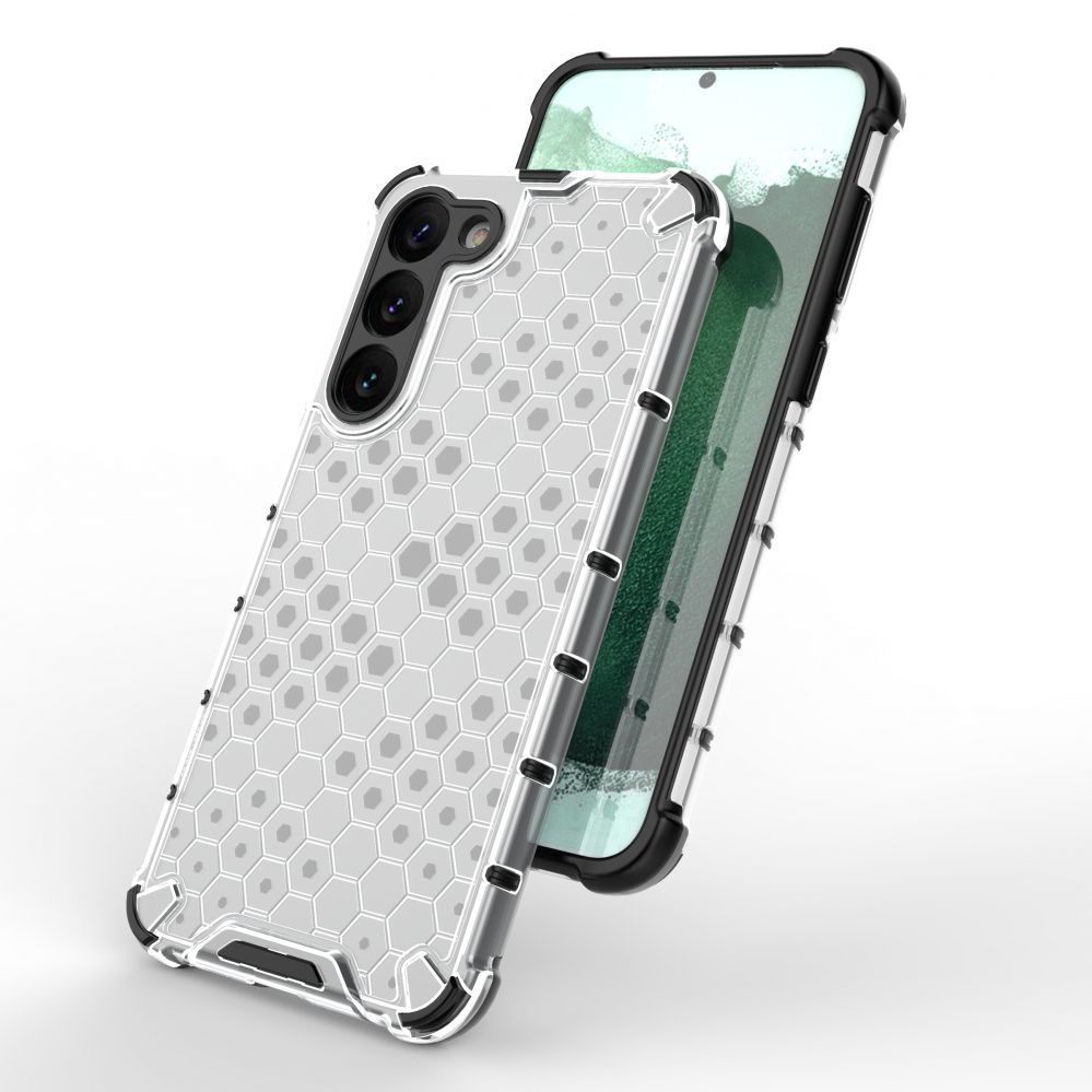 Aizmugurējais vāciņš Hurtel Honeycomb case for Samsung Galaxy S23+ armored hybrid cover transparent