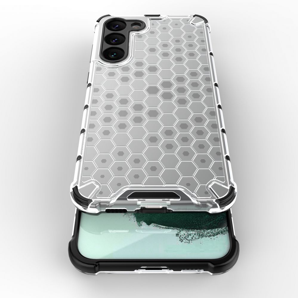 Aizmugurējais vāciņš Hurtel Honeycomb case for Samsung Galaxy S23+ armored hybrid cover transparent