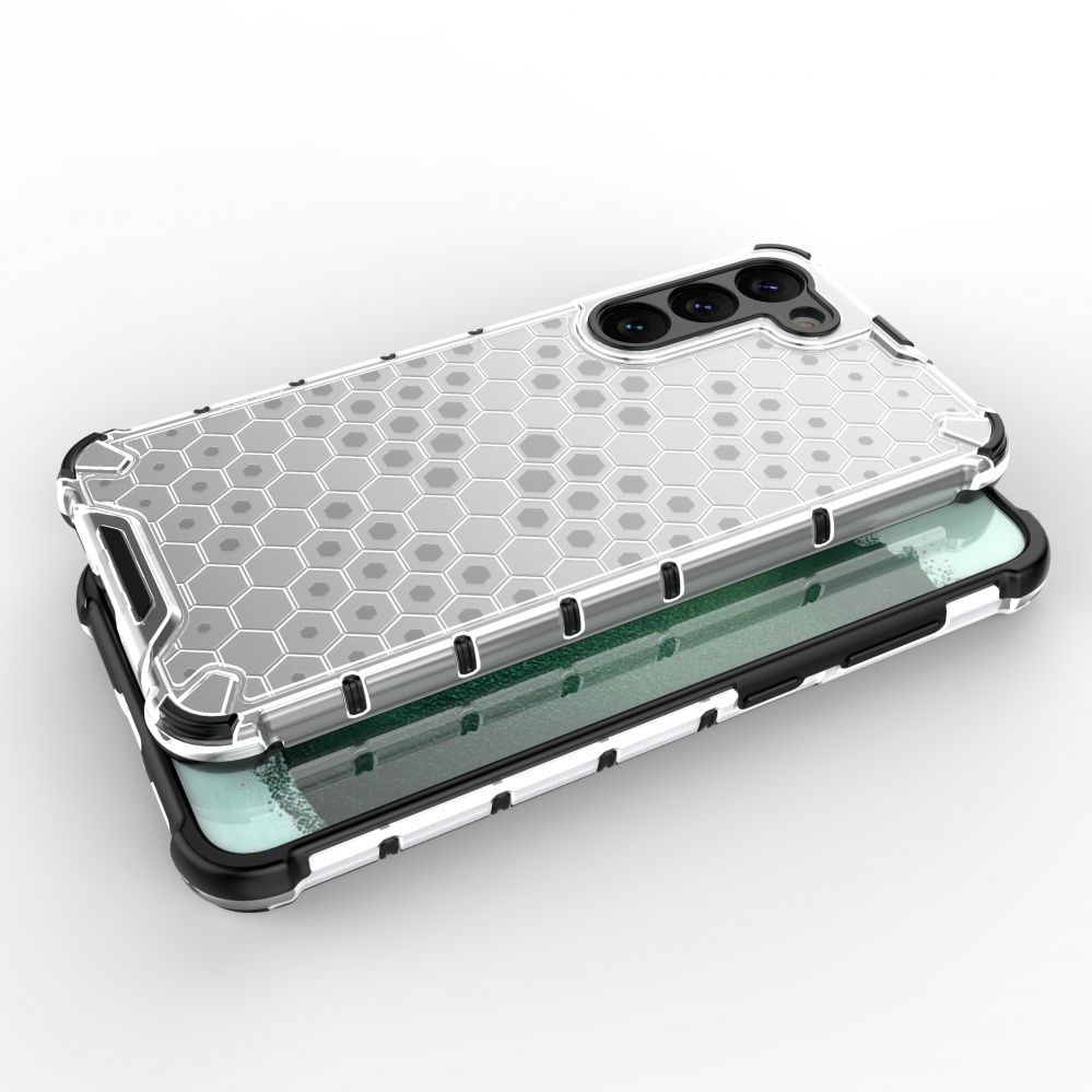 Aizmugurējais vāciņš Hurtel Honeycomb case for Samsung Galaxy S23+ armored hybrid cover transparent
