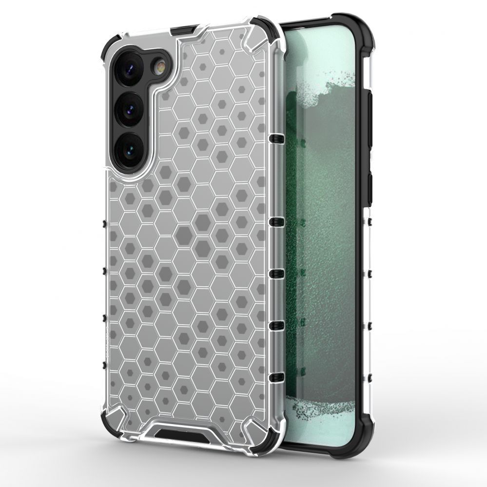Aizmugurējais vāciņš Hurtel Honeycomb case for Samsung Galaxy S23+ armored hybrid cover transparent
