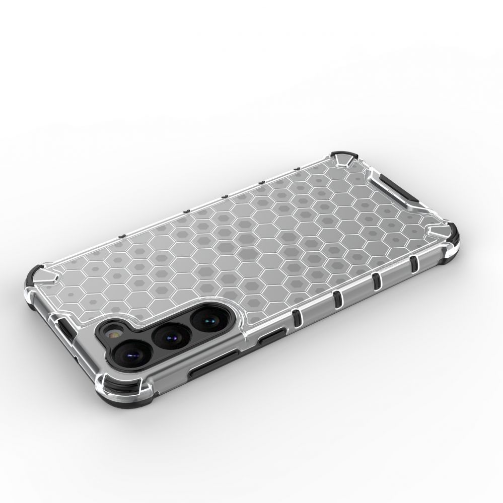 Aizmugurējais vāciņš Hurtel Honeycomb case for Samsung Galaxy S23+ armored hybrid cover transparent