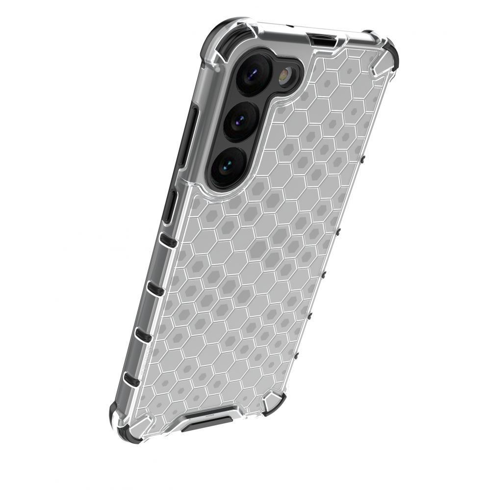 Aizmugurējais vāciņš Hurtel Honeycomb case for Samsung Galaxy S23+ armored hybrid cover transparent