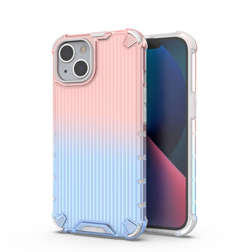 Tagakaaned Hurtel Ombre Protect Case for iPhone 14 pink and blue armored case