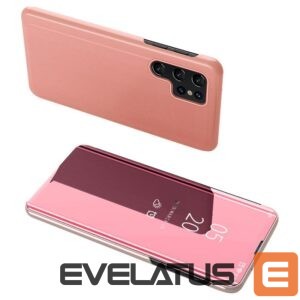 Aizmugurējais vāciņš Hurtel - Clear View Case cover for Samsung Galaxy S23 Ultra cover with a flap pink 