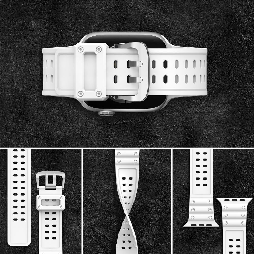 Aizmugurējais vāciņš Hurtel Strap Triple Protection for Apple Watch 38 / 40 / 41 mm band bracelet - white