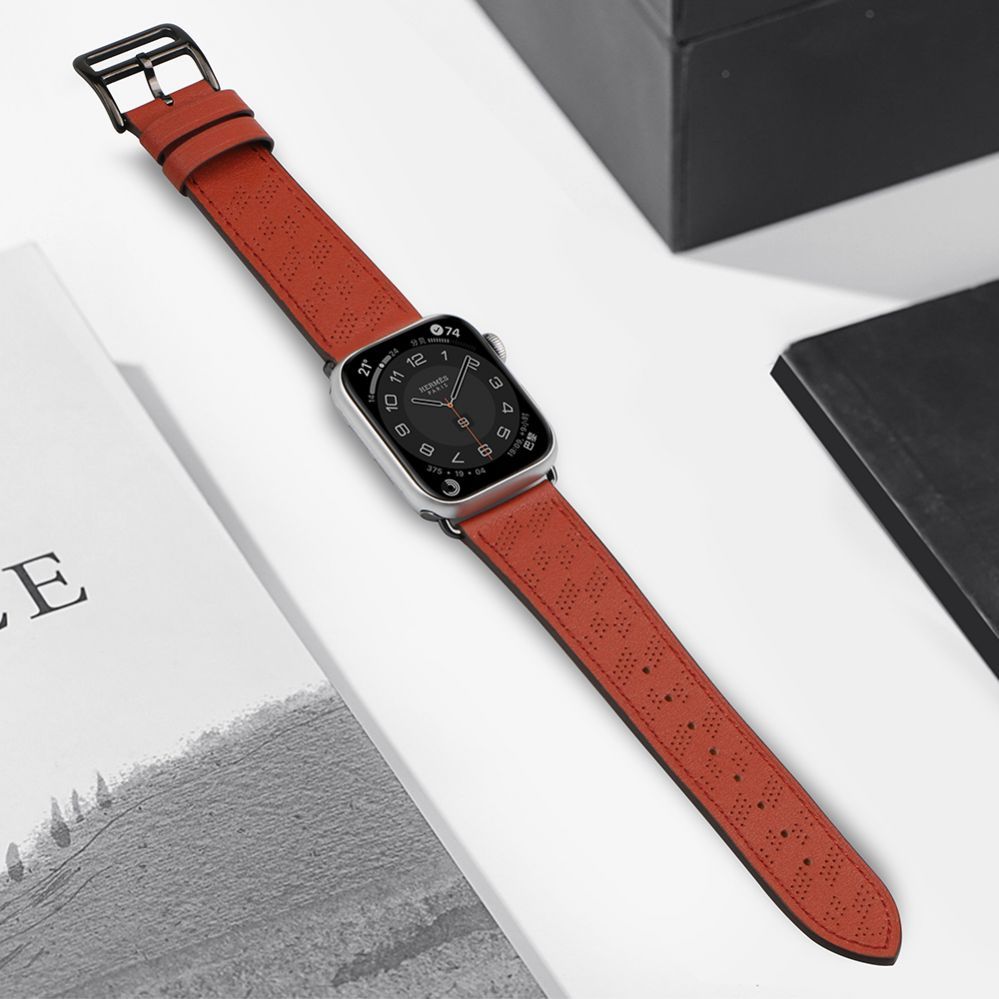 Nugarėlės dėklai Hurtel Strap Leather for Apple Watch 38 / 40 / 41 mm band bracelet - red