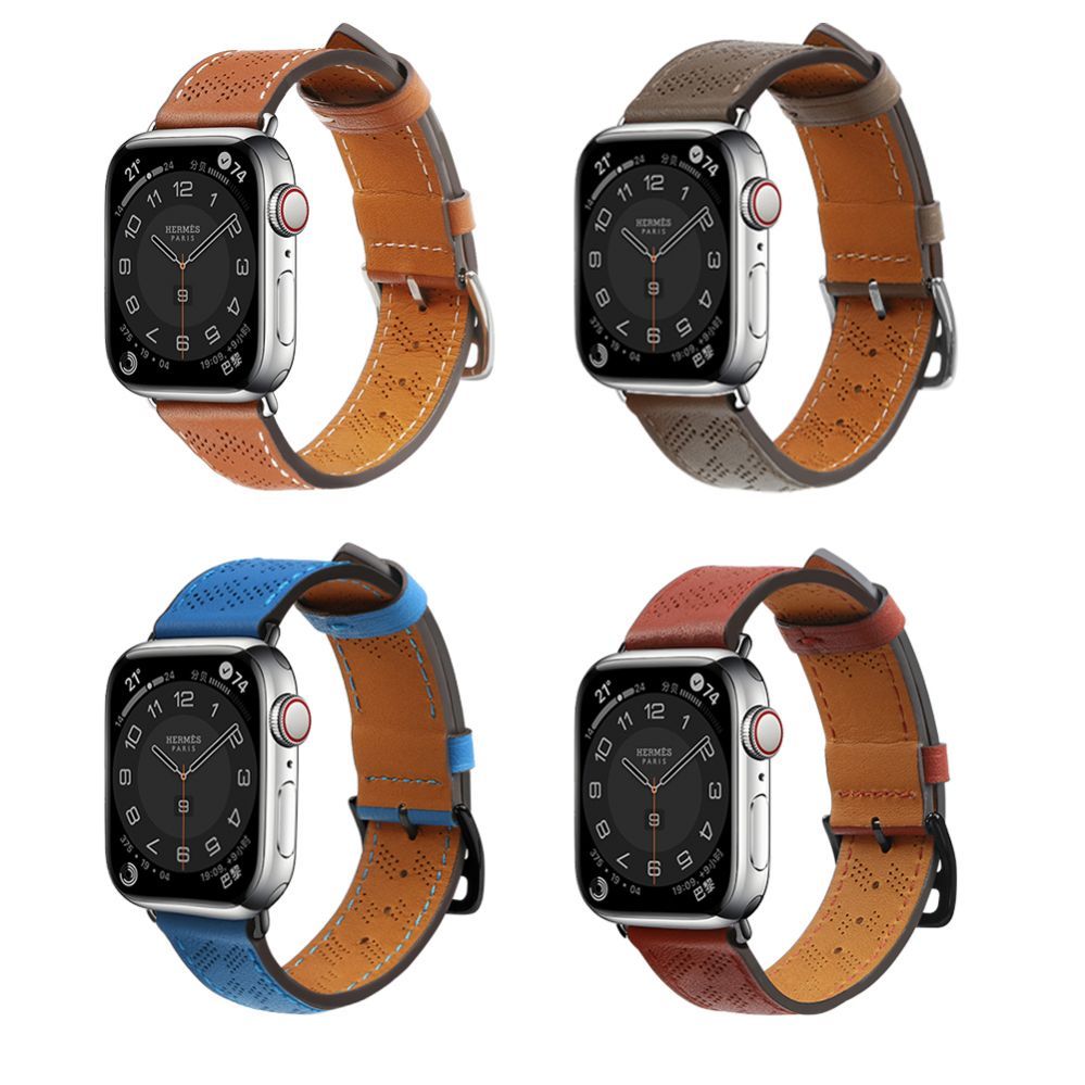 Nugarėlės dėklai Hurtel Strap Leather for Apple Watch 38 / 40 / 41 mm band bracelet - red
