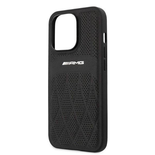 Tagakaaned Mercedes-Benz AMG AMHCP13LOSDBK iPhone 13 Pro / 13 6.1" black/black hardcase Leather Curved Lines
