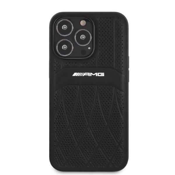 Tagakaaned Mercedes-Benz AMG AMHCP13LOSDBK iPhone 13 Pro / 13 6.1" black/black hardcase Leather Curved Lines
