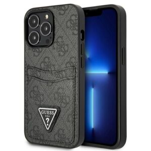 Aizmugurējais vāciņš Guess  Guess GUHCP13LP4TPK iPhone 13 Pro / 13 6.1" black/black hardcase 4G Triangle Logo Cardslot