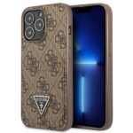 Nugarėlės dėklai Guess  Guess 4G Triangle Logo Cardslot Case for iPhone 13 Pro / 13 - Brown 