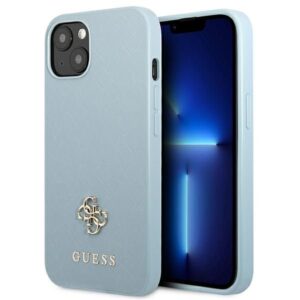 Aizmugurējais vāciņš Guess  Guess GUHCP13MPS4MB iPhone 13 6.1" blue/blue hardcase Saffiano 4G Small Metal Logo 