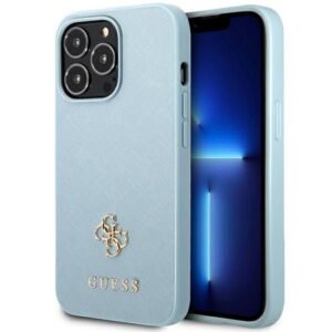 Nugarėlės dėklai Guess  Guess Saffiano 4G Small Metal Logo case for iPhone 13 Pro Max - blue 