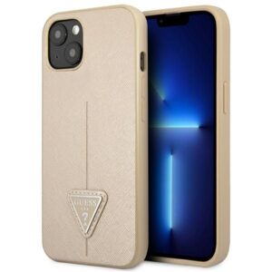 Aizmugurējais vāciņš Guess  Guess GUHCP14MPSATLE iPhone 14 Plus 6.7" beige/beige hardcase SaffianoTriangle Logo