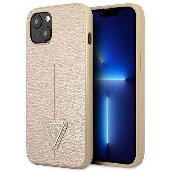 Aizmugurējais vāciņš Guess Guess GUHCP14MPSATLE iPhone 14 Plus 6.7" beige/beige hardcase SaffianoTriangle Logo