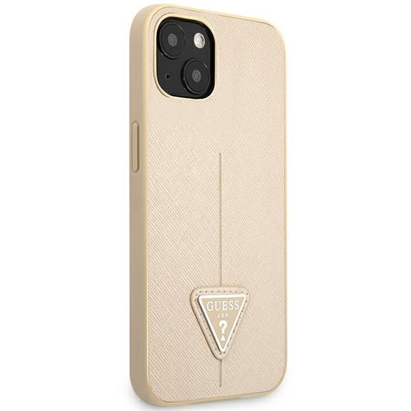 Aizmugurējais vāciņš Guess Guess GUHCP14MPSATLE iPhone 14 Plus 6.7" beige/beige hardcase SaffianoTriangle Logo