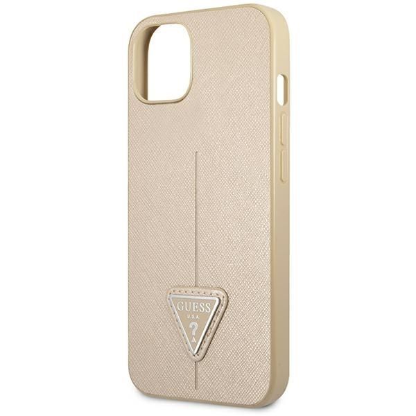 Aizmugurējais vāciņš Guess Guess GUHCP14MPSATLE iPhone 14 Plus 6.7" beige/beige hardcase SaffianoTriangle Logo