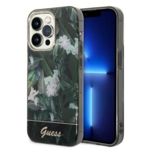 Nugarėlės dėklai Guess  Guess Jungle Collection case for iPhone 14 Pro Max - green