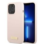 Aizmugurējais vāciņš Guess  Guess GUHMP13LSPLP iPhone 13 Pro / 13 6.1" pink/pink hard case Silicone Logo Plate MagSafe 