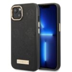 Back panel cover Guess  Guess GUHMP13MSAPSTK iPhone 13 6.1" black/black hardcase Peony Logo Plate MagSafe 