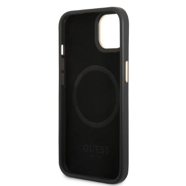 Tagakaaned Guess Guess GUHMP13MSAPSTK iPhone 13 6.1" black/black hardcase Peony Logo Plate MagSafe