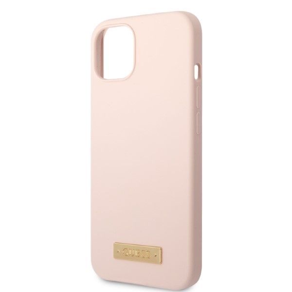 Tagakaaned Guess Guess GUHMP13MSBPLP iPhone 13 6.1" pink/pink hard case Silicone Logo Plate MagSafe