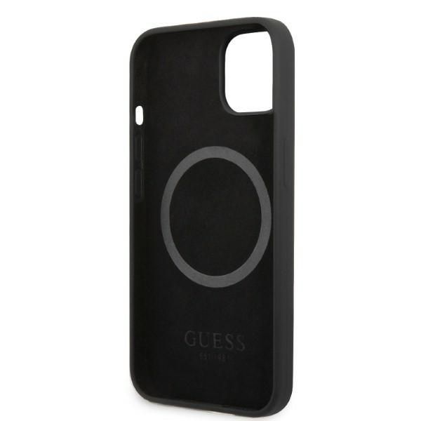 Tagakaaned Guess Guess GUHMP13MSPLK iPhone 13 6.1" black/black hard case Silicone Logo Plate MagSafe