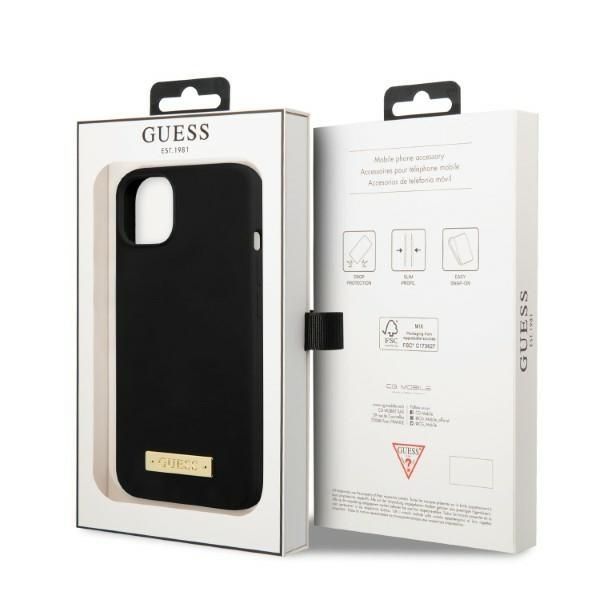 Tagakaaned Guess Guess GUHMP13MSPLK iPhone 13 6.1" black/black hard case Silicone Logo Plate MagSafe