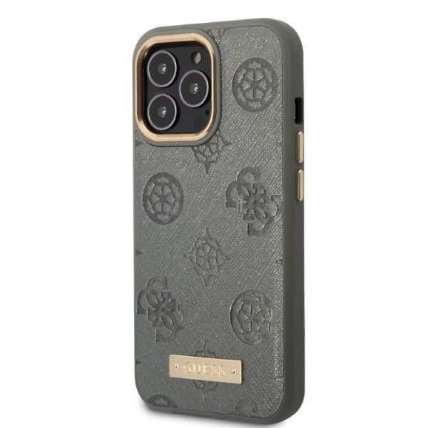 Tagakaaned Guess Guess GUHMP13XSAPSTG iPhone 13 Pro Max 6.7" grey/grey hardcase Peony Logo Plate MagSafe