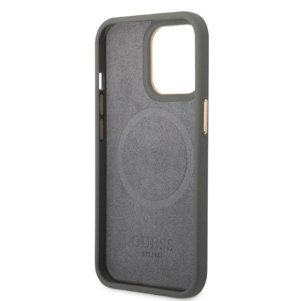 Tagakaaned Guess Guess GUHMP13XSAPSTG iPhone 13 Pro Max 6.7" grey/grey hardcase Peony Logo Plate MagSafe