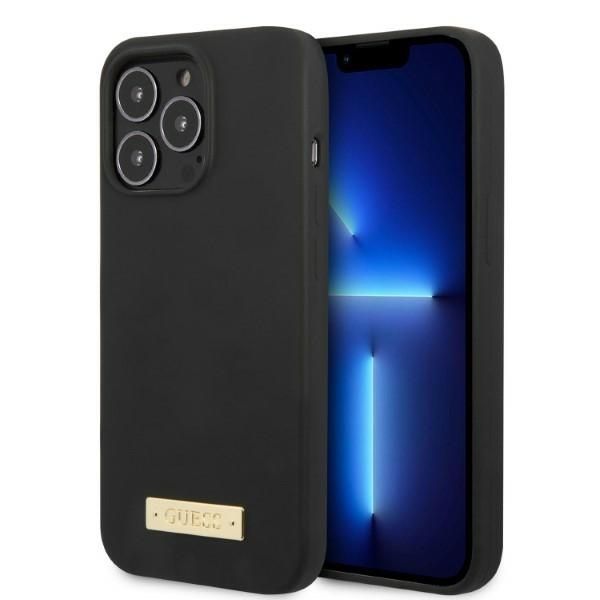 Tagakaaned Guess Guess GUHMP13XSPLK iPhone 13 Pro Max 6.7" black/black hard case Silicone Logo Plate MagSafe