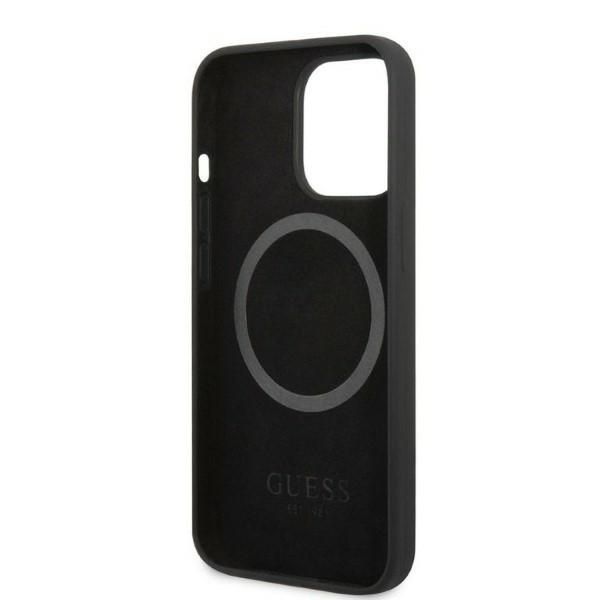 Tagakaaned Guess Guess GUHMP13XSPLK iPhone 13 Pro Max 6.7" black/black hard case Silicone Logo Plate MagSafe