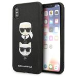 Nugarėlės dėklai Karl Lagerfeld  Karl Lagerfeld Saffiano Karl&Choupette Head case for iPhone XS Max - black 