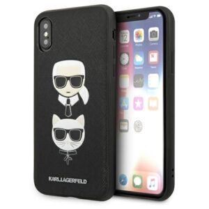 Nugarėlės dėklai Karl Lagerfeld  Karl Lagerfeld Saffiano Karl&Choupette Head case for iPhone XS Max - black 
