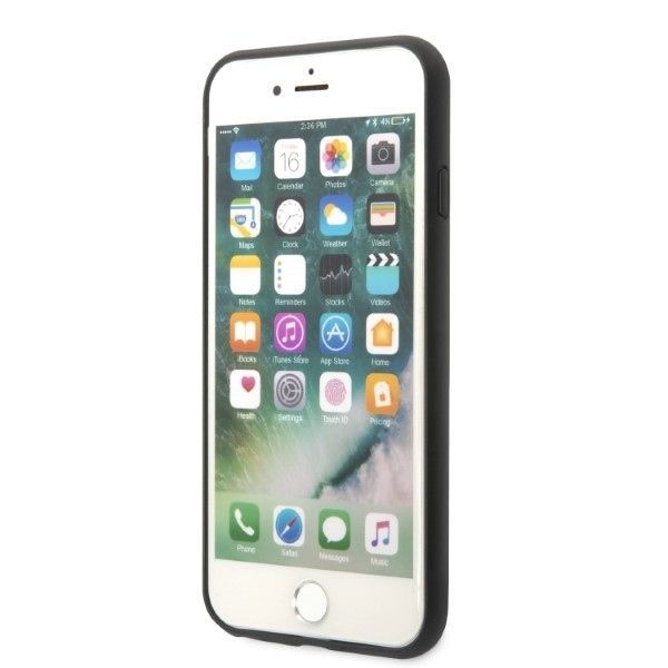 Back panel cover Karl Lagerfeld Karl Lagerfeld KLHCI8SAKICKCBK iPhone 7/8 / SE 2020 / SE 2022 black/black hardcase Saffiano Karl&Choupette Head