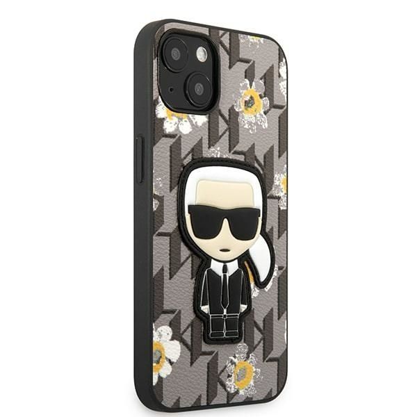 Back panel cover Karl Lagerfeld Karl Lagerfeld KLHCP13MPMNFIK1 iPhone 13 6.1" grey/grey Flower Ikonik Karl